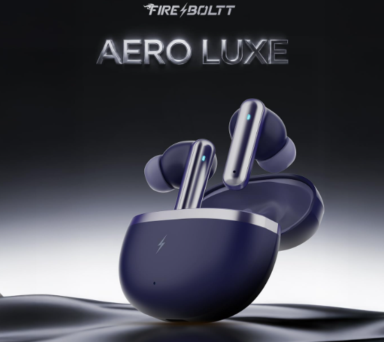 Fire-Boltt Aero Luxe TWS Earbuds Deep Navy full in-ear design with charging case