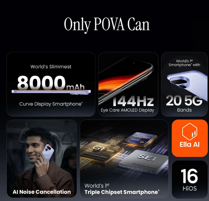 Tecno Pova Curve 2 5G curved AMOLED display and design
