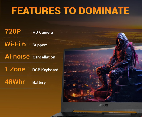 ASUS TUF A15 RGB keyboard and 144Hz display